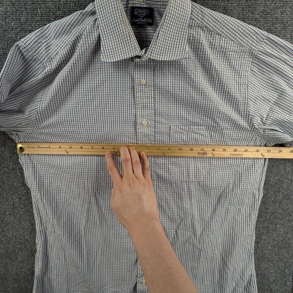 Gitman Bros Long Sleeve Button Up Shirt Men Cotton Blue Yellow Plaid 16.5 33 - Picture 5 of 13